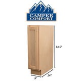 Camper Comfort (Ready-to-Assemble) Raw Maple 9"Wx34.5"Hx24"D Base Cabinet