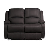 Camper Comfort 58" Powered Wall Hugger Reclining RV | Camper Theater Seats (Black w/ White Stiching) | Double Recliner RV Sofa | RV couch | Wall Hugger Recliner | RV Theater Seating | RV Furniture | Theater Seat