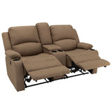 Camper Comfort 58" Powered Wall Hugger Reclining RV | Camper Theater Seats (Cappuccino) | Double Recliner RV Sofa | RV couch | Wall Hugger Recliner | RV Theater Seating | RV Furniture | Theater Seat