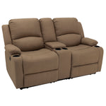 Camper Comfort 65" Powered Wall Hugger Reclining RV | Camper Theater Seats (Cappuccino) | Double Recliner RV Sofa & Console | RV couch | Wall Hugger Recliner | RV Theater Seating | RV Furniture | Theater Seat