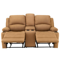 Camper Comfort 58" Powered Wall Hugger Reclining RV | Camper Theater Seats (Sand) | Double Recliner RV Sofa | RV couch | Wall Hugger Recliner | RV Theater Seating | RV Furniture | Theater Seat