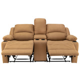 Camper Comfort 58" Powered Wall Hugger Reclining RV | Camper Theater Seats (Sand) | Double Recliner RV Sofa | RV couch | Wall Hugger Recliner | RV Theater Seating | RV Furniture | Theater Seat