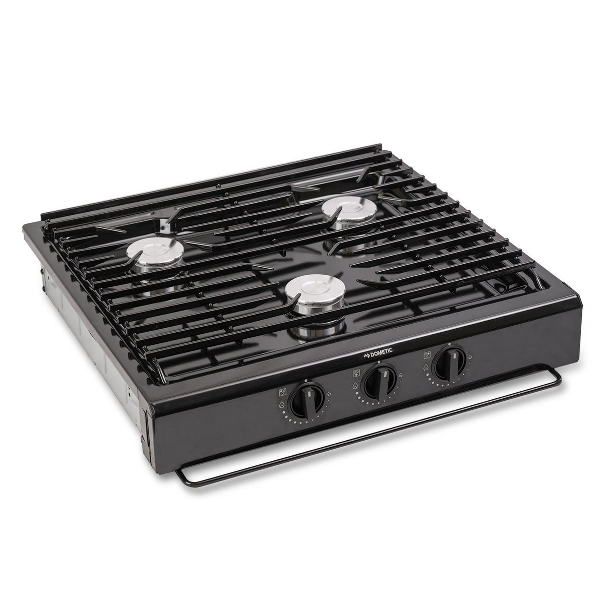 Dometic Atwood 50300 RV Kitchen 3-Burner Cooktop - Black - Match Light –
