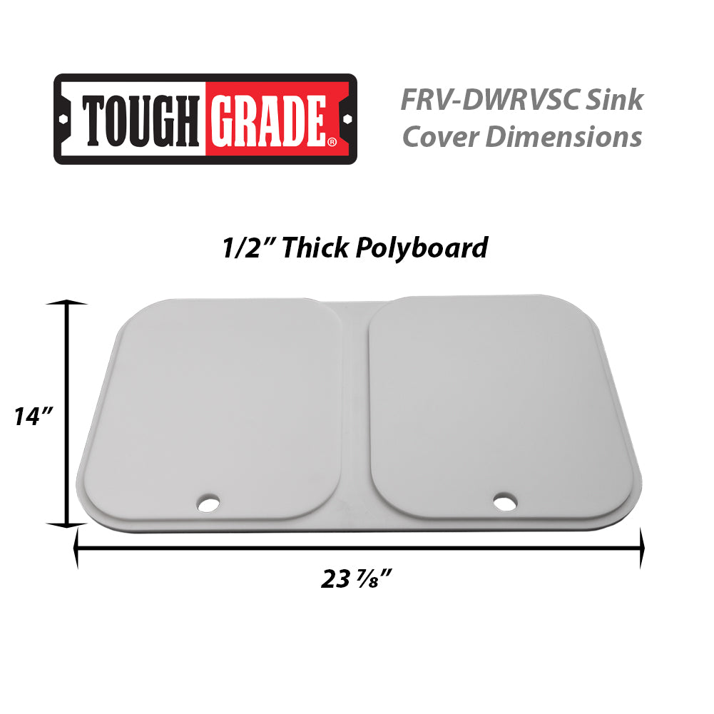 Toughgrade Double RV Sink Cover 14W X 23 7/8 L X 1/2H