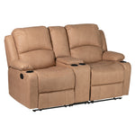 Camper Comfort 67" Manual Wall Hugger Reclining RV | Camper Theater Seats (Sand) | Double Recliner RV Sofa & Console | RV Couch | Wall Hugger Recliner | RV Theater Seating | RV Furniture | Theater Seat