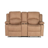 Camper Comfort 65" Manual Wall Hugger Reclining RV | Camper Theater Seats (Sand) | Double Recliner RV Sofa & Console | RV couch | Wall Hugger Recliner | RV Theater Seating | RV Furniture | Theater Seat