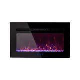 Camper Comfort RV 30" Crystal Design Flush Mount Fireplace | Electric Fireplace | Fireplace Heater