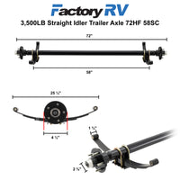 3,500LB Straight Idler Trailer Axle 72HF 58SC