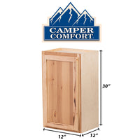 Camper Comfort (Ready-to-Assemble) Rustic Hickory 12"Wx30"Hx12"D Wall Cabinet