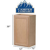 Camper Comfort (Ready-to-Assemble) Raw Maple 12"Wx30"Hx12"D Wall Cabinet