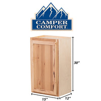 Camper Comfort (Ready-to-Assemble) Rustic Hickory 15"Wx30"Hx12"D Wall Cabinet