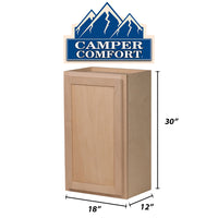 Camper Comfort (Ready-to-Assemble) Raw Maple 18"Wx30"Hx12"D Wall Cabinet