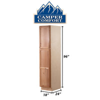 Camper Comfort (Ready-to-Assemble) Rustic Hickory Pantry Cabinet| 18"Wx96"Hx24"D