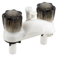 RV Shower & Bathtub Diverter Faucet White | Smoke Handles