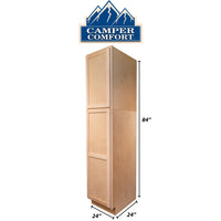 Camper Comfort (Ready-to-Assemble) Raw Maple 24""Wx84"Hx24"D Pantry Cabinet