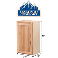 Camper Comfort (Ready-to-Assemble) Rustic Hickory 24"Wx30"Hx12"D Wall Cabinet