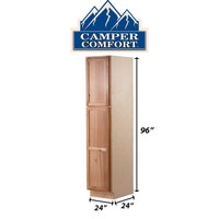 Camper Comfort (Ready-to-Assemble) Rustic Hickory Pantry Cabinet| 24"Wx96"Hx24"D