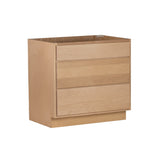 Camper Comfort (Ready-to-Assemble) Raw Maple 36"Wx34.5"Hx24" 3 Drawer Pots And Pans Base Cabinet