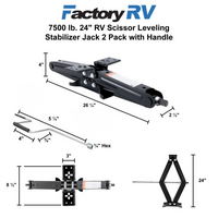 7500 lb. 24" RV Scissor Jack 2 Pack with Handle