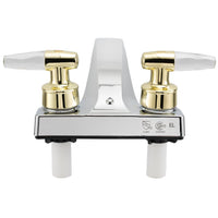 RV Bathroom Faucet | Chrome with Polished Brass Handles