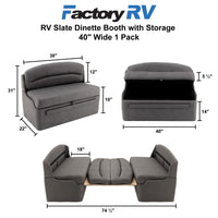 RV Slate Dinette Booth with Storage | Converts to Bed