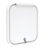 RV Baggage Door Round White 16" X 16"