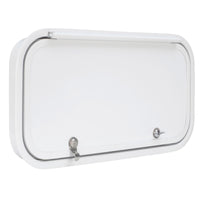 RV Baggage Door Round White 24" X 12"