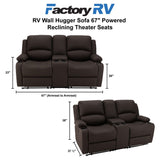 RV Wall Hugger Sofa 67" Powered Reclining Theater Seats