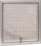 Squared Diamond Plated RV Baggage Door 16" X 16"