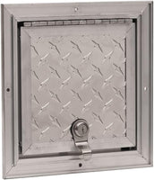 Squared Diamond Plated RV Baggage Door 7" X 7"