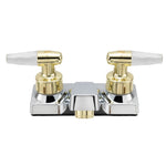 RV Bathroom Faucet | Chrome with Polished Brass Handles