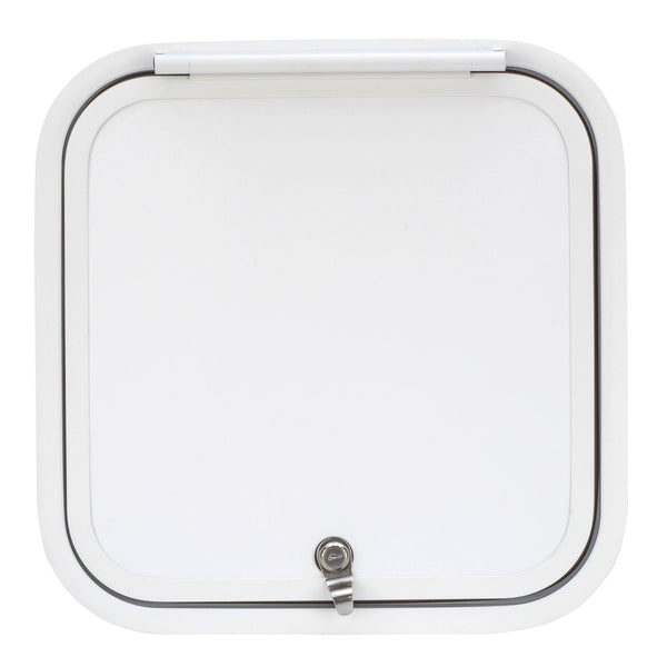 RV Baggage Door Round White 16" X 16"