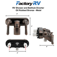 RV Shower and Bathtub Diverter | Oil Rubbed Bronze | Metal