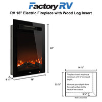 RV 18" Electric Fireplace with Wood Log Insert