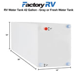 RV Water Tank 42 Gallon | Grey or Fresh Water Tank