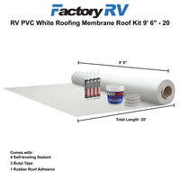 RV White PVC Roofing Membrane Roof Kit 9'6"