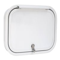 RV Baggage Door Round White 12" X 16"