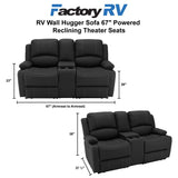 RV Wall Hugger Sofa 67" Powered Reclining Theater Seats