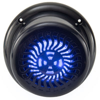 Marine Surface Mount Speaker | Exterior 5.25" Black Wavy Blue LED | Waterproof