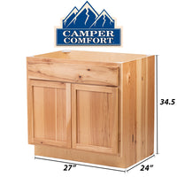 RV Base Cabinet 27"Wx34½"Hx24"D Rustic Hickory