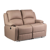 Camper Comfort 58" Powered Wall Hugger Reclining RV | Camper Theater Seats (Cappuccino) | Double Recliner RV Sofa | RV couch | Wall Hugger Recliner | RV Theater Seating | RV Furniture | Theater Seat