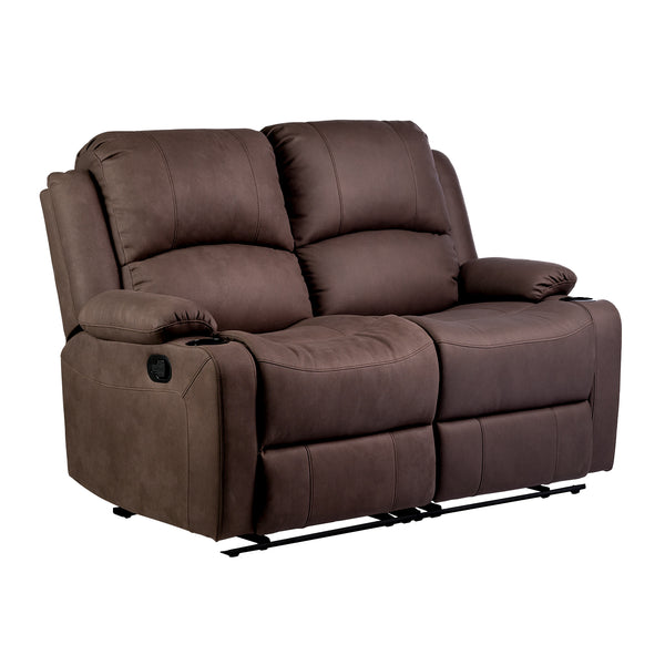 Camper Comfort 58" Manual Wall Hugger Reclining RV | Camper Theater Seats (Chocolate) | Double Recliner RV Sofa | RV couch | Wall Hugger Recliner | RV Theater Seating | RV Furniture | Theater Seat