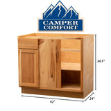 Camper Comfort (Ready-to-Assemble) Rustic Hickory Blind Base Cabinet | 42"Wx34.5"Hx24"D