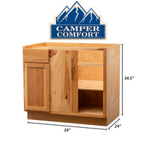 Camper Comfort (Ready-to-Assemble) Rustic Hickory Blind Base Cabinet | 39"Wx34.5"Hx24"D