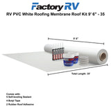 RV White PVC Roofing Membrane Roof Kit 9'6"