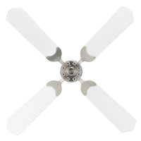 RV Ceiling Fan 42" White Brush Nickle 12 Volt