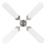 RV Ceiling Fan 42" White Brush Nickle 12 Volt