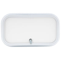 RV Baggage Door Round White 18½" X 10"