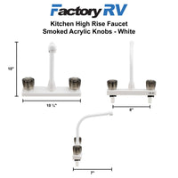 RV Kitchen High Rise Faucet | Smoked Acrylic Knobs