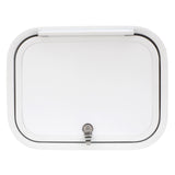 RV Baggage Door Round White 12" X 16"